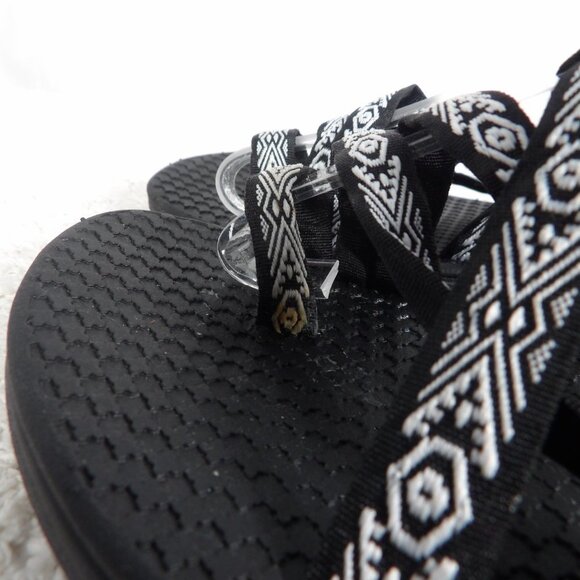 Shade & Shore Womens Ada Black White Textile Comfortable Strappy Sandals Size 11 - Picture 6 of 9